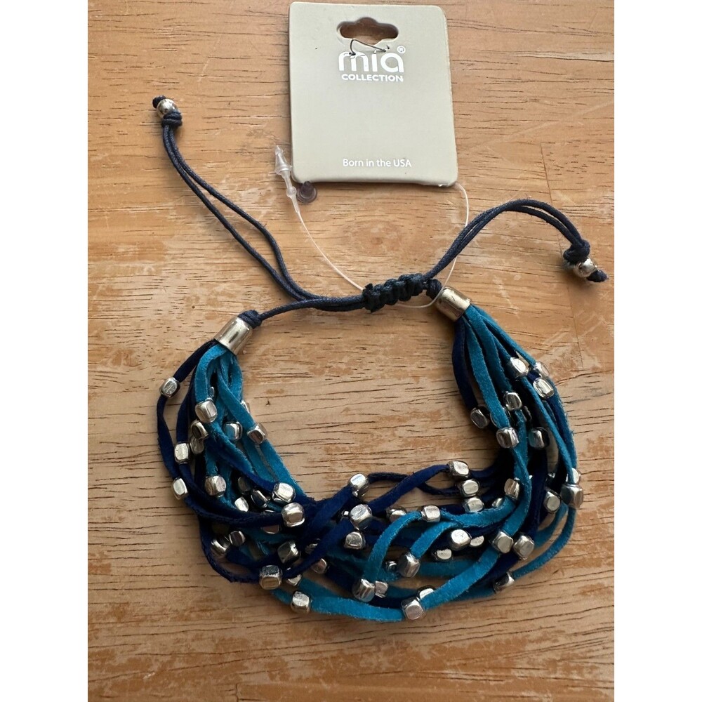 Mia Collection Leather Strand Slider Bracelet